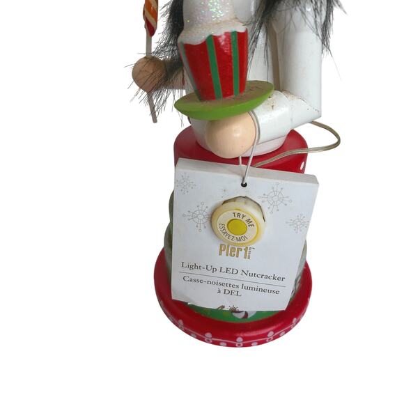 Pier 1 Light Up LED Wooden Nutcracker Chef on Christmas Cake - Picture 8 of 9